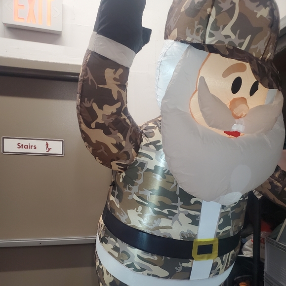 6 FT Camo Santa Claus Christmas Inflatable Camouflage Lighted Military Cap ARMY - Picture 2 of 4